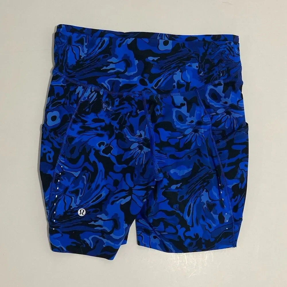 NWT Lululemon Size 8 Fast & Free HR Short 6” *Pockets Galactic Cobalt Blue - Picture 6 of 16
